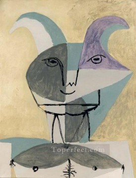 1960 Oil Painting - Faune 1960 Cubism